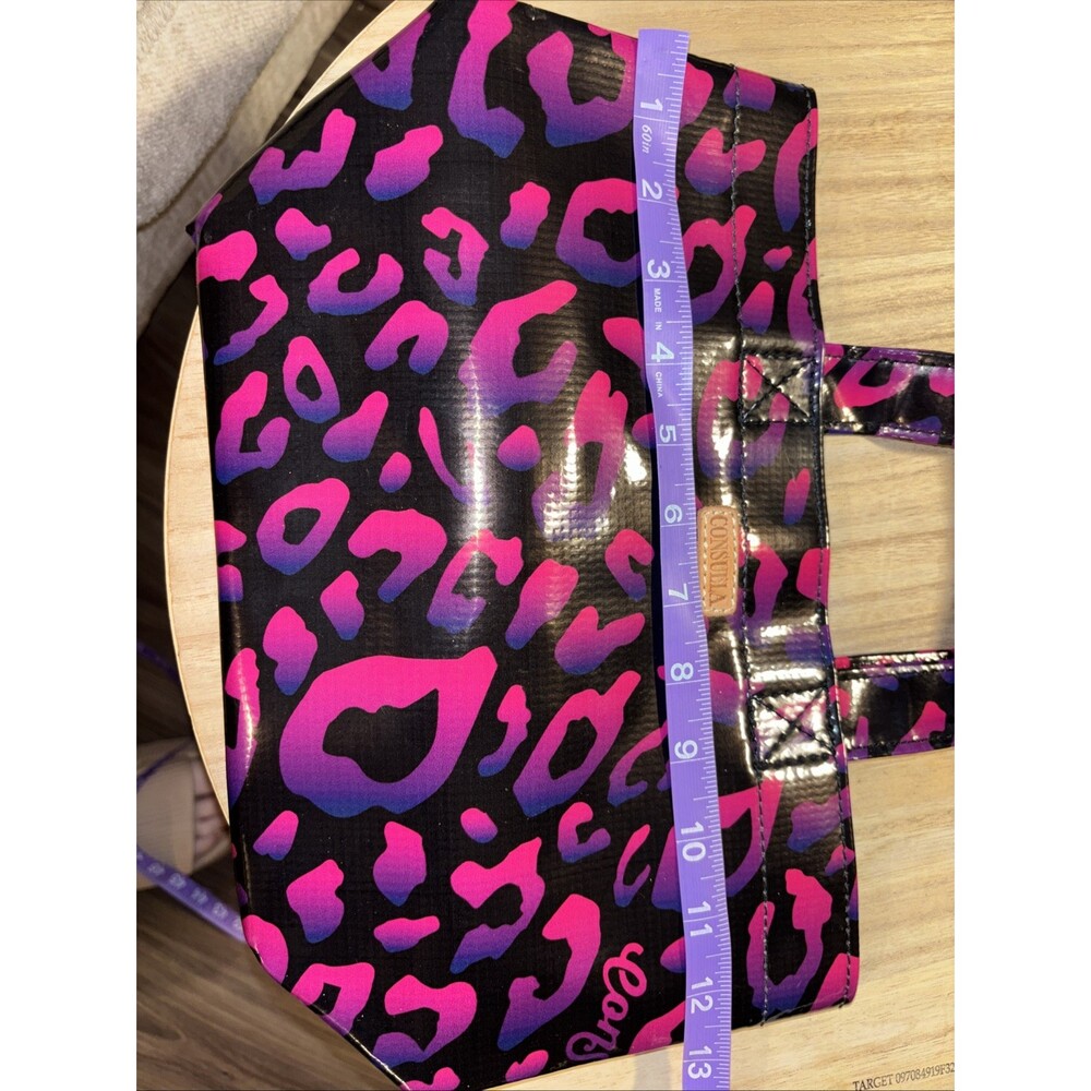 Consuela Pebbles Tote Bag Vinyl Pink Purple Animal Print - Picture 15 of 16